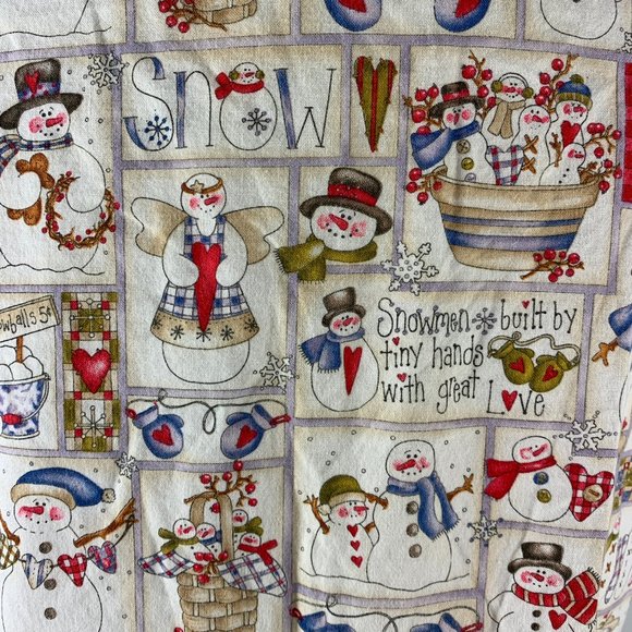 Peaches Small Christmas Snowman Scrub Top Holiday - Picture 5 of 7